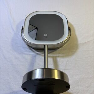 Conair Halo LED Rechargeable Makeup Mirror 1x 10x Magnification Satin Nickel -OB